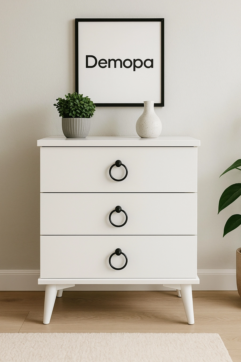 DMP-103 Komodin Beyaz/Siyah