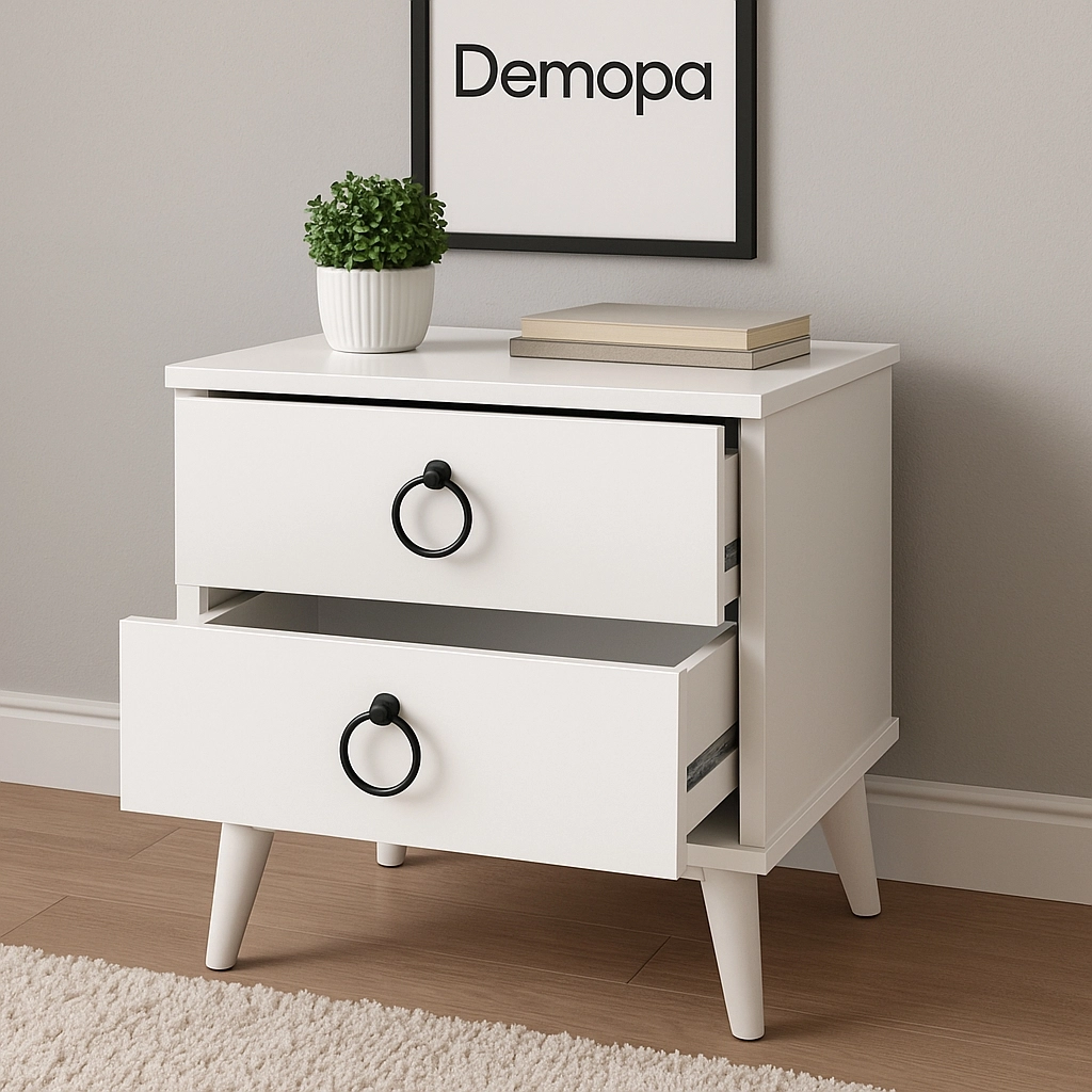 DMP-102 Komodin Beyaz/Siyah