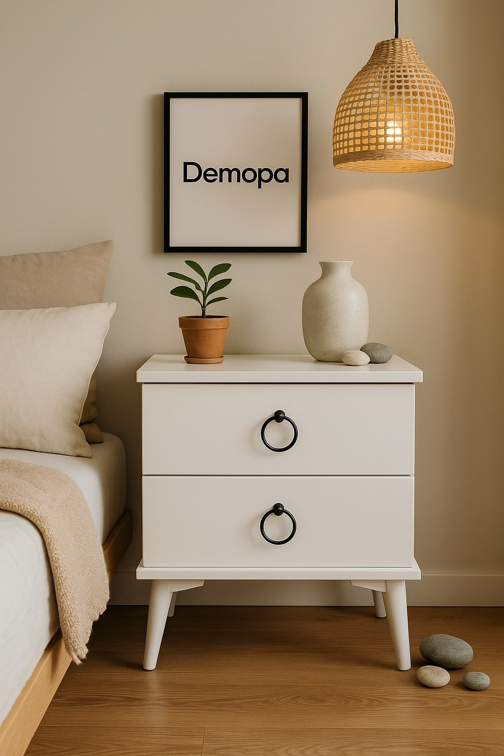 DMP-102 Komodin Beyaz/Siyah