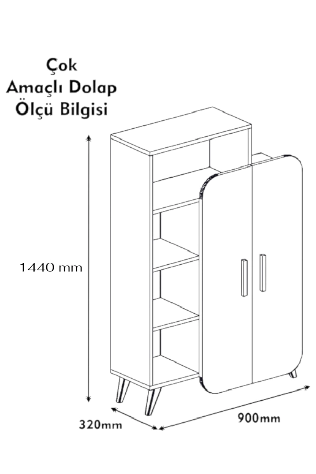 DMP-K101 KİTAPLIK / ÇOK AMAÇLI DOLAP
